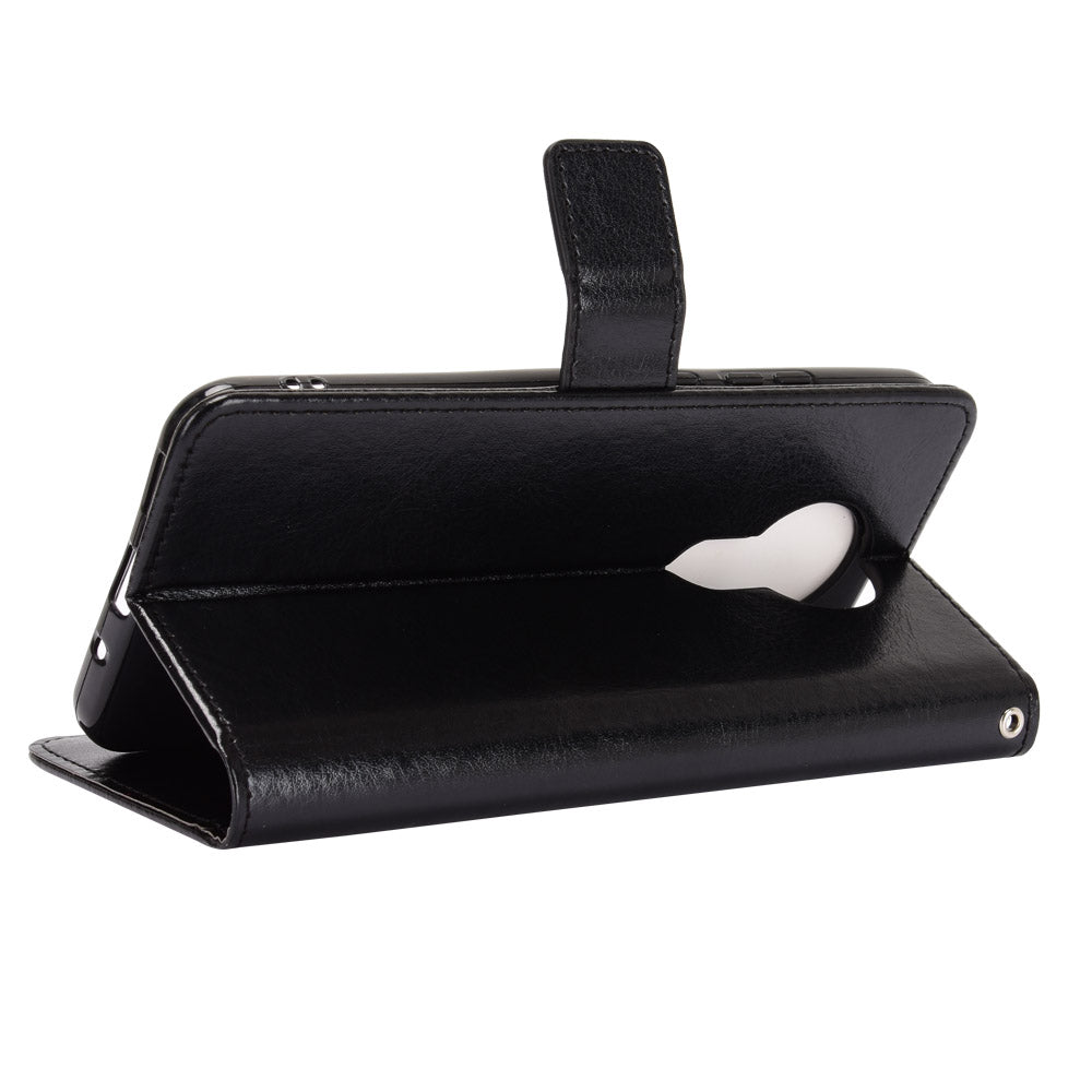 Crazy Horse Wallet Stand Leather Shell with Strap for Nokia 3.4