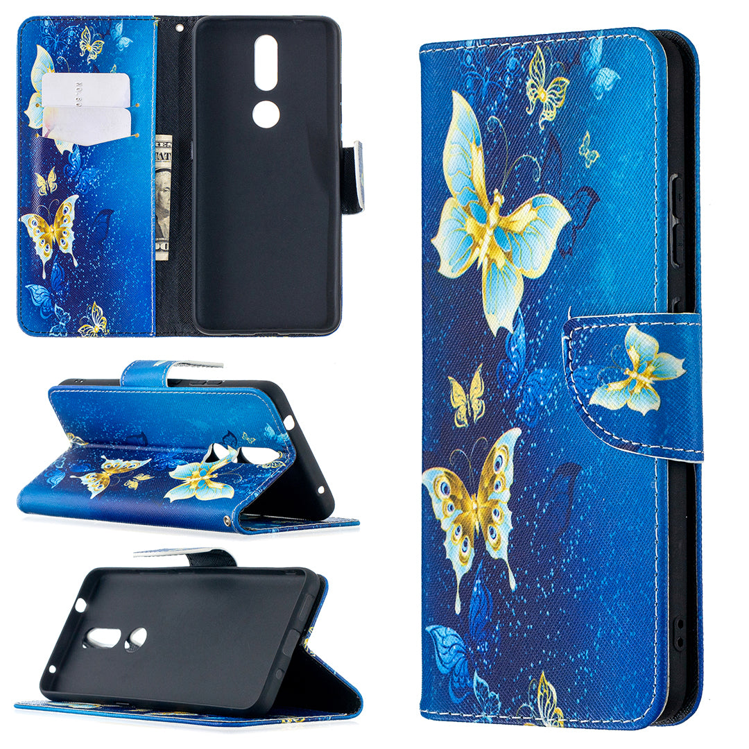 Pattern Printing Leather Wallet Phone Shell for Nokia 2.4