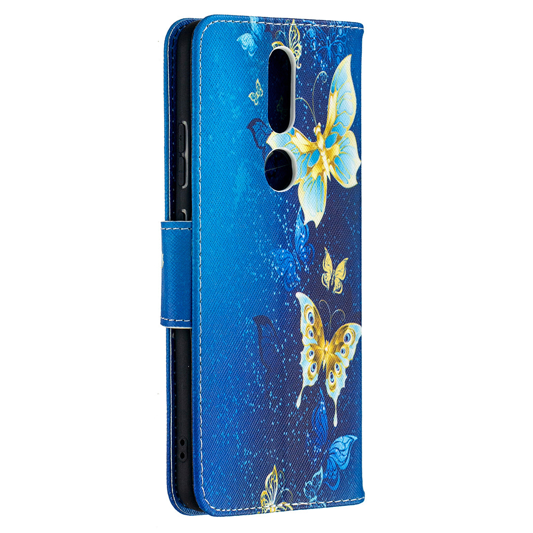 Pattern Printing Leather Wallet Phone Shell for Nokia 2.4