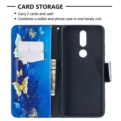 Pattern Printing Leather Wallet Phone Shell for Nokia 2.4