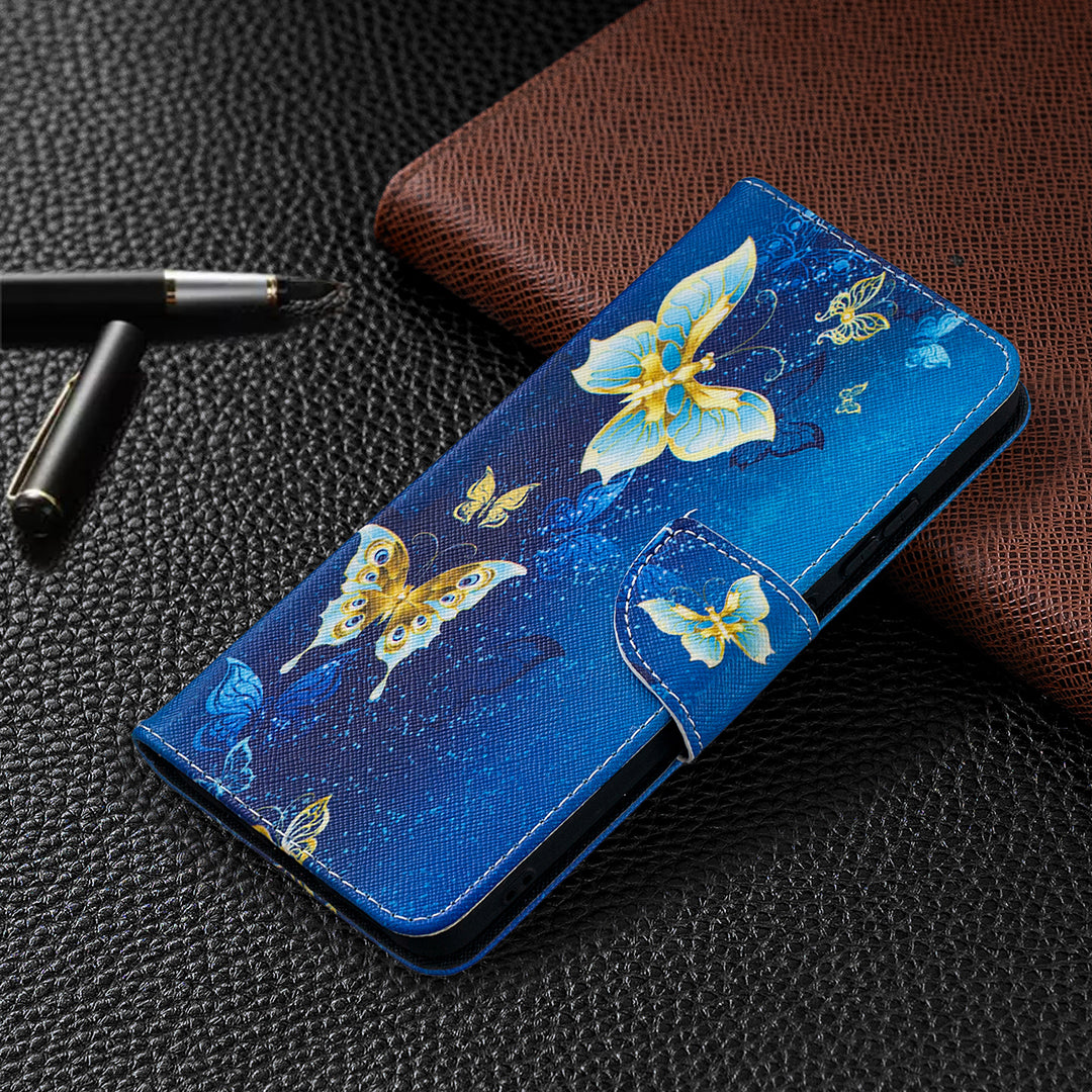 Pattern Printing Leather Wallet Phone Shell for Nokia 2.4