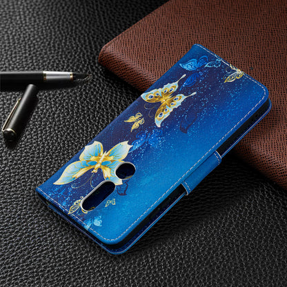 Pattern Printing Leather Wallet Phone Shell for Nokia 2.4