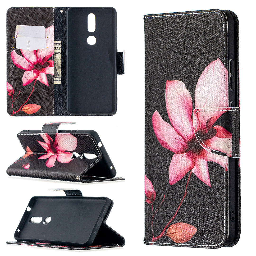 Pattern Printing Leather Wallet Phone Shell for Nokia 2.4