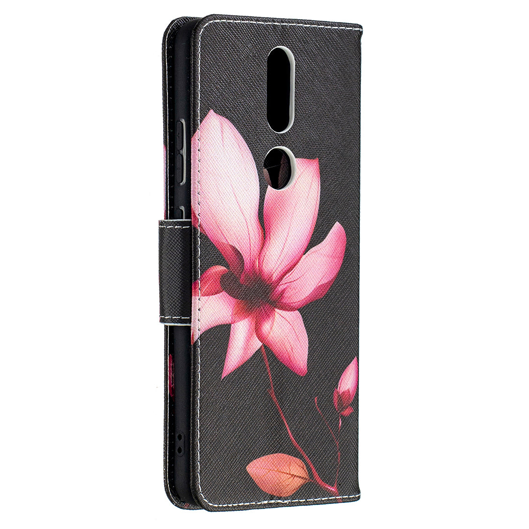 Pattern Printing Leather Wallet Phone Shell for Nokia 2.4