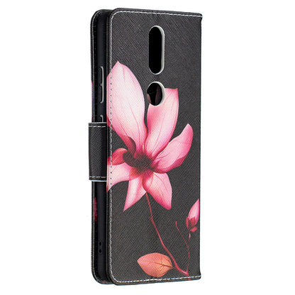 Pattern Printing Leather Wallet Phone Shell for Nokia 2.4