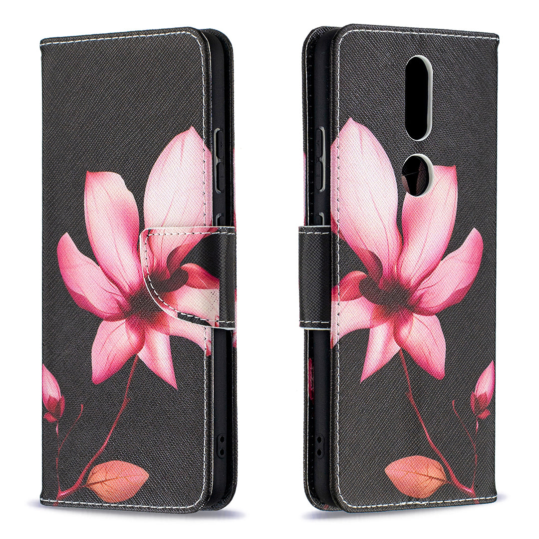 Pattern Printing Leather Wallet Phone Shell for Nokia 2.4