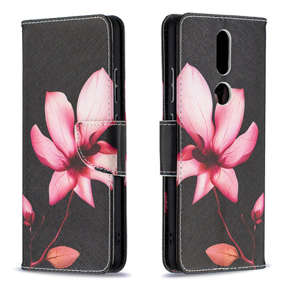 Pattern Printing Leather Wallet Phone Shell for Nokia 2.4