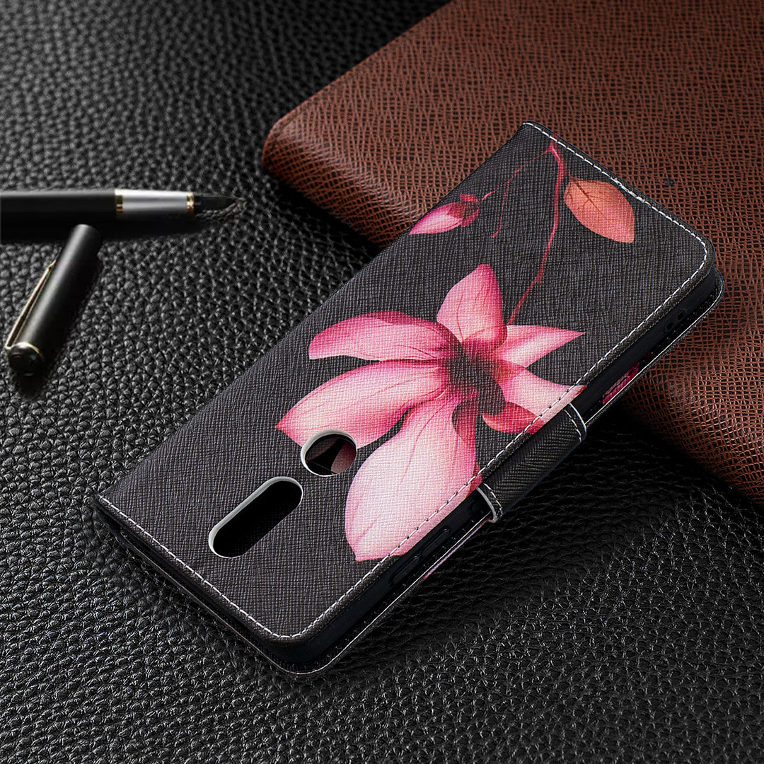 Pattern Printing Leather Wallet Phone Shell for Nokia 2.4