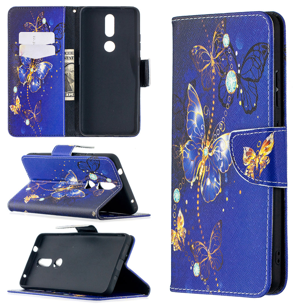 Pattern Printing Leather Wallet Phone Shell for Nokia 2.4