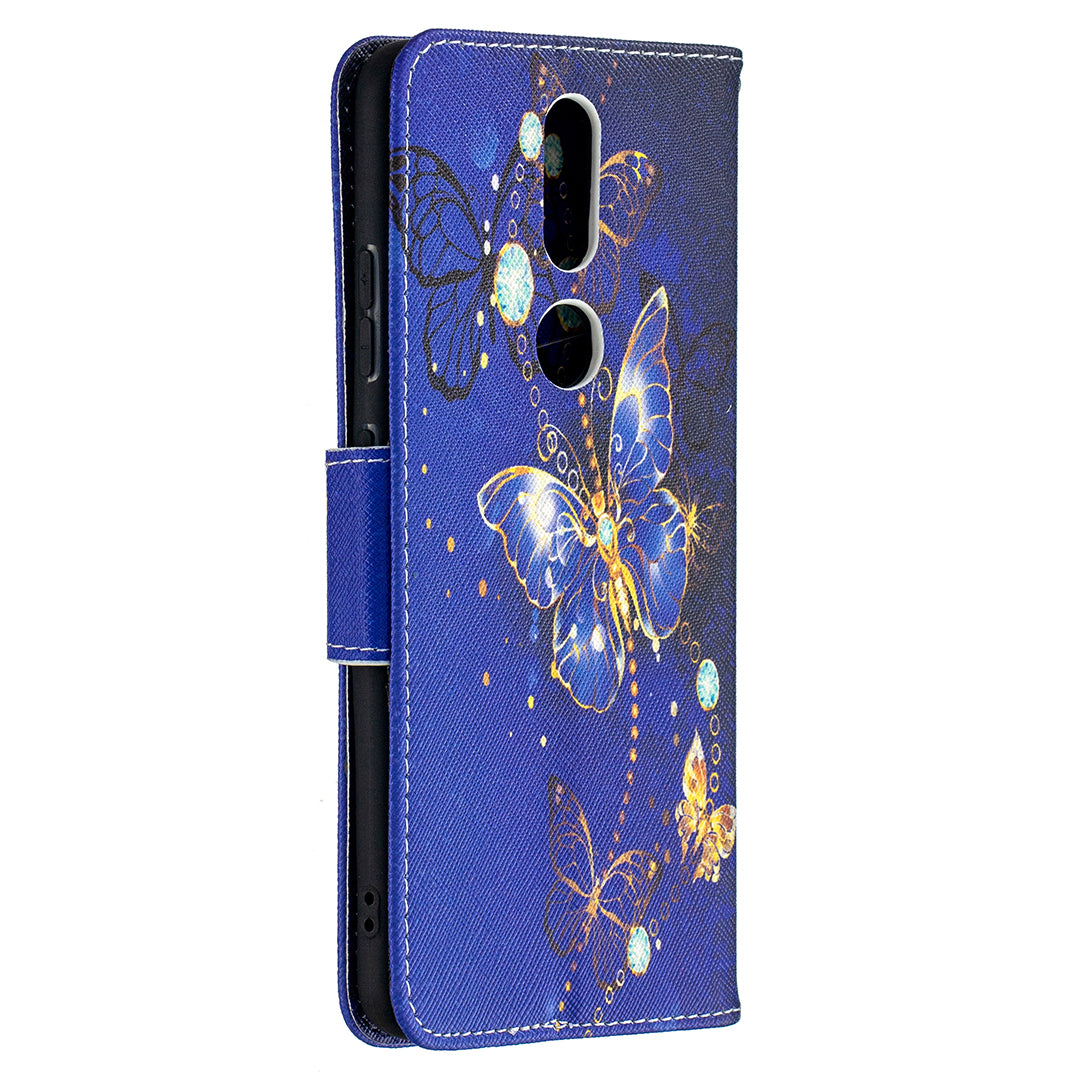 Pattern Printing Leather Wallet Phone Shell for Nokia 2.4