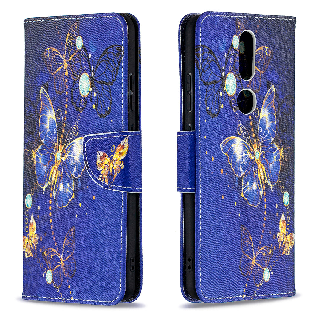 Pattern Printing Leather Wallet Phone Shell for Nokia 2.4