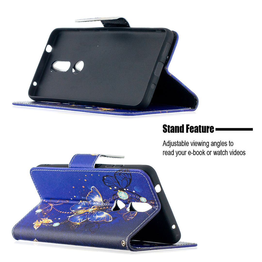 Pattern Printing Leather Wallet Phone Shell for Nokia 2.4