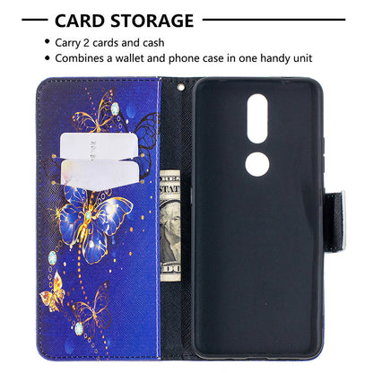 Pattern Printing Leather Wallet Phone Shell for Nokia 2.4