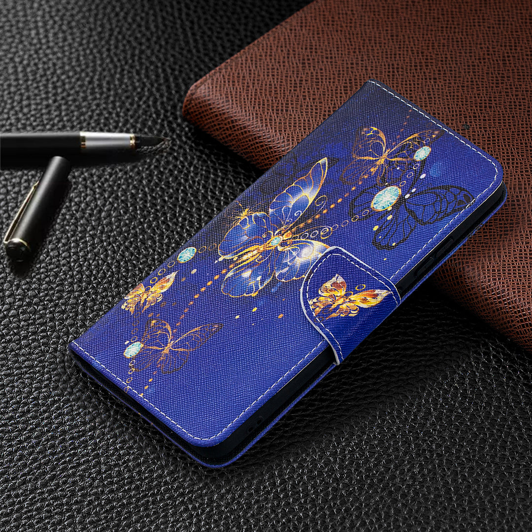 Pattern Printing Leather Wallet Phone Shell for Nokia 2.4