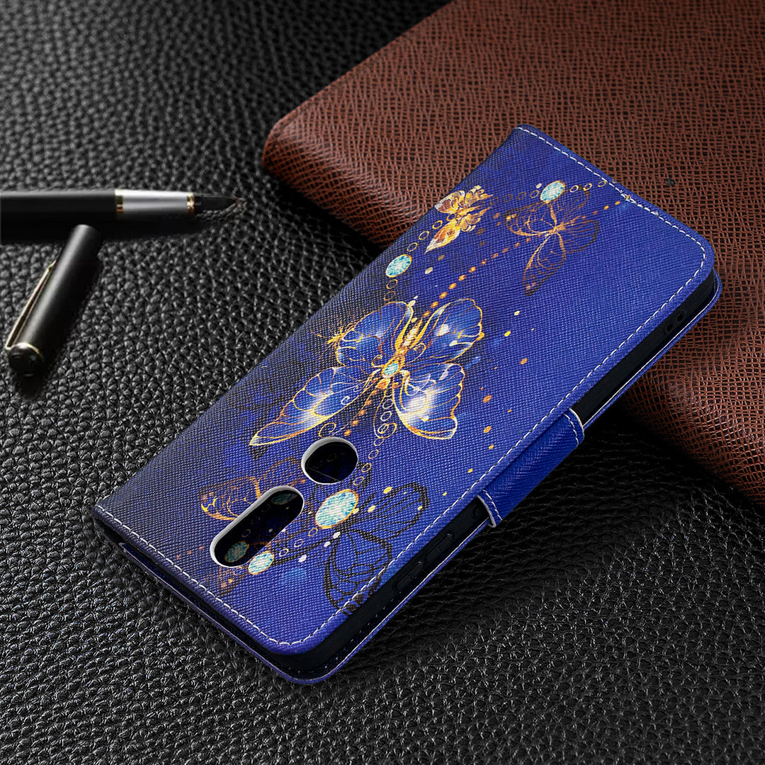 Pattern Printing Leather Wallet Phone Shell for Nokia 2.4