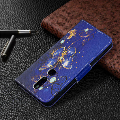 Pattern Printing Leather Wallet Phone Shell for Nokia 2.4