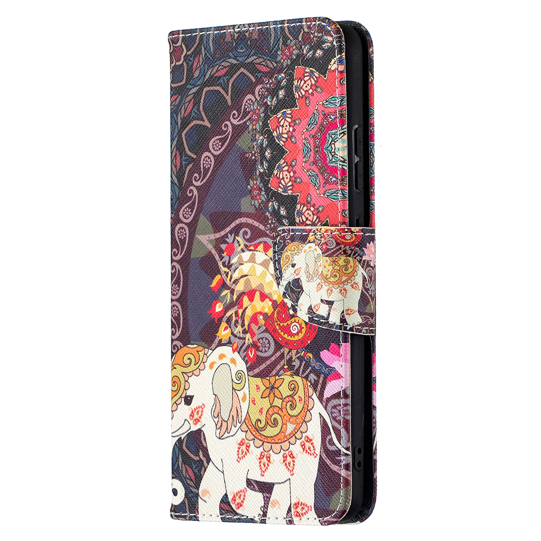 Pattern Printing Leather Wallet Phone Shell for Nokia 2.4
