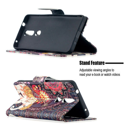 Pattern Printing Leather Wallet Phone Shell for Nokia 2.4