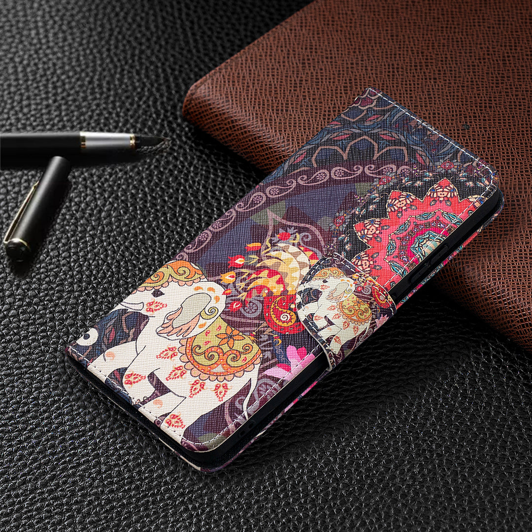 Pattern Printing Leather Wallet Phone Shell for Nokia 2.4