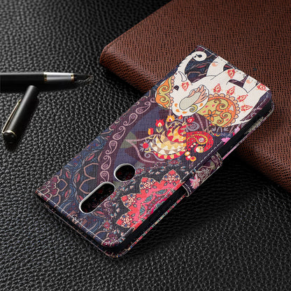 Pattern Printing Leather Wallet Phone Shell for Nokia 2.4