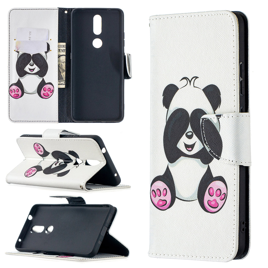 Pattern Printing Leather Wallet Phone Shell for Nokia 2.4
