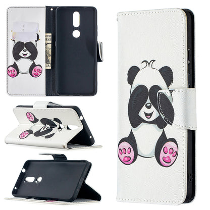 Pattern Printing Leather Wallet Phone Shell for Nokia 2.4