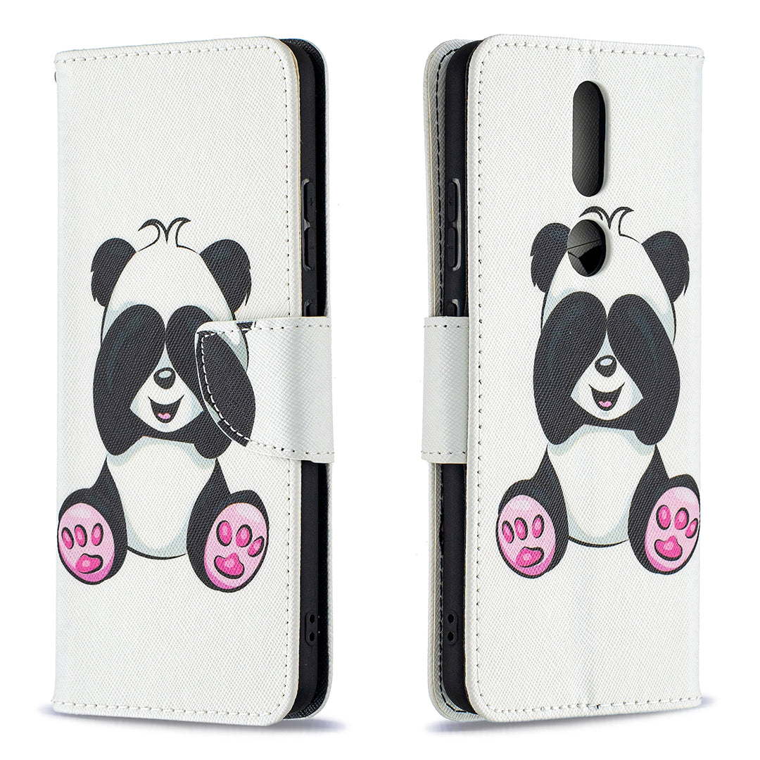 Pattern Printing Leather Wallet Phone Shell for Nokia 2.4