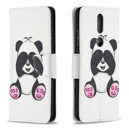 Pattern Printing Leather Wallet Phone Shell for Nokia 2.4