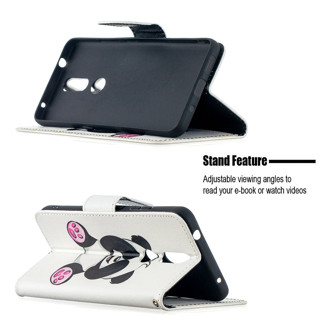 Pattern Printing Leather Wallet Phone Shell for Nokia 2.4