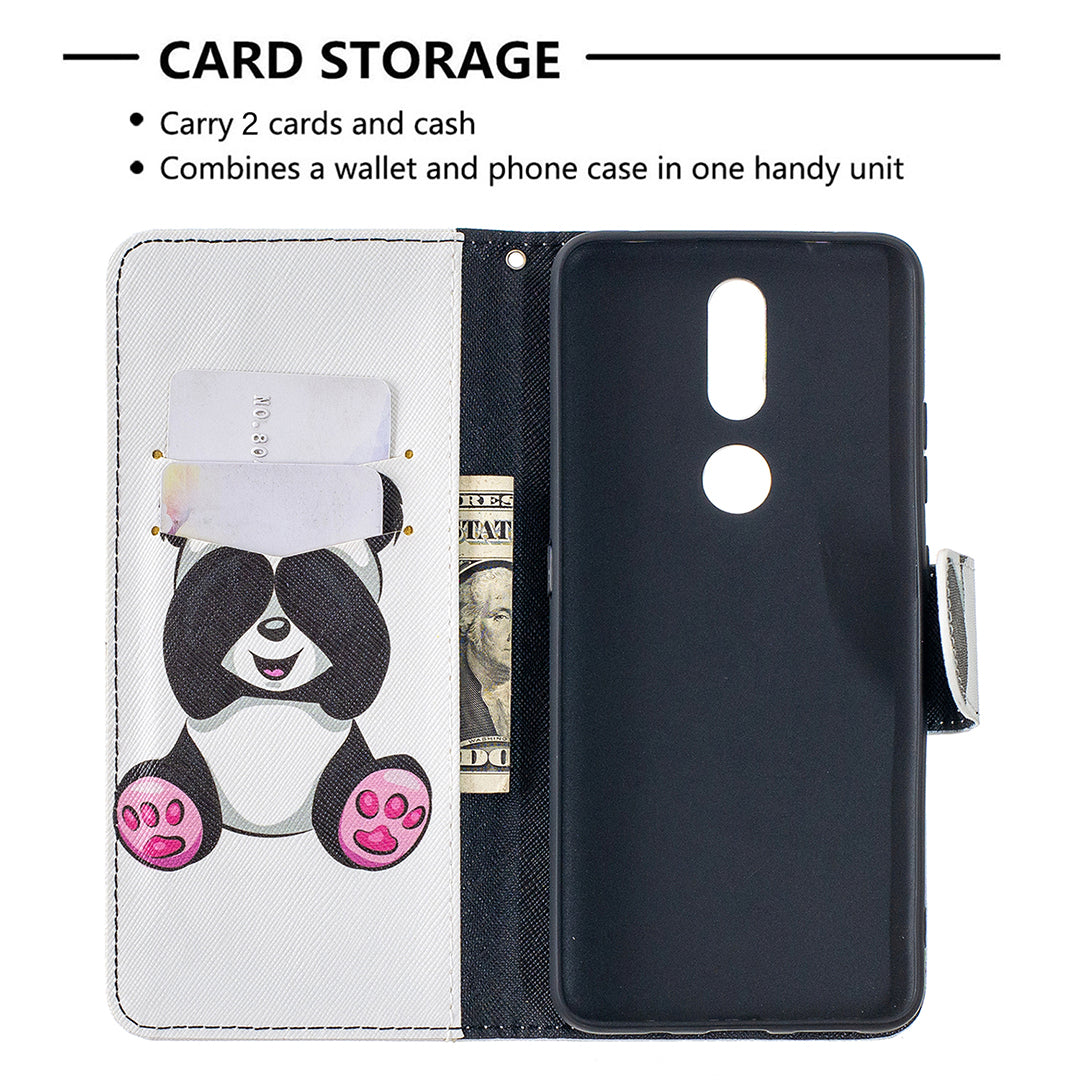 Pattern Printing Leather Wallet Phone Shell for Nokia 2.4