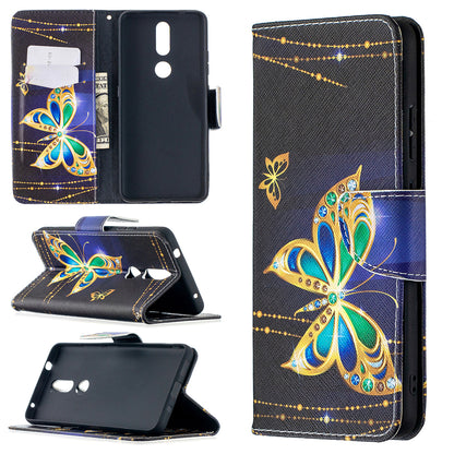 Pattern Printing Leather Wallet Phone Shell for Nokia 2.4