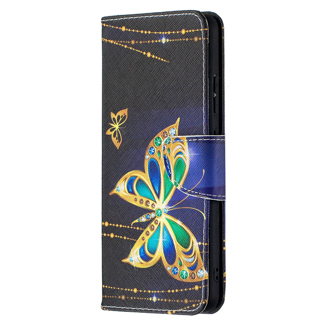 Pattern Printing Leather Wallet Phone Shell for Nokia 2.4