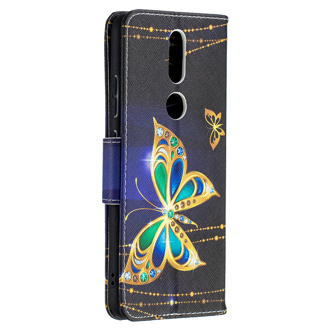 Pattern Printing Leather Wallet Phone Shell for Nokia 2.4