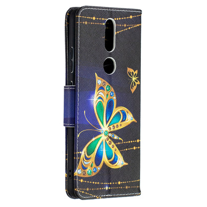 Pattern Printing Leather Wallet Phone Shell for Nokia 2.4