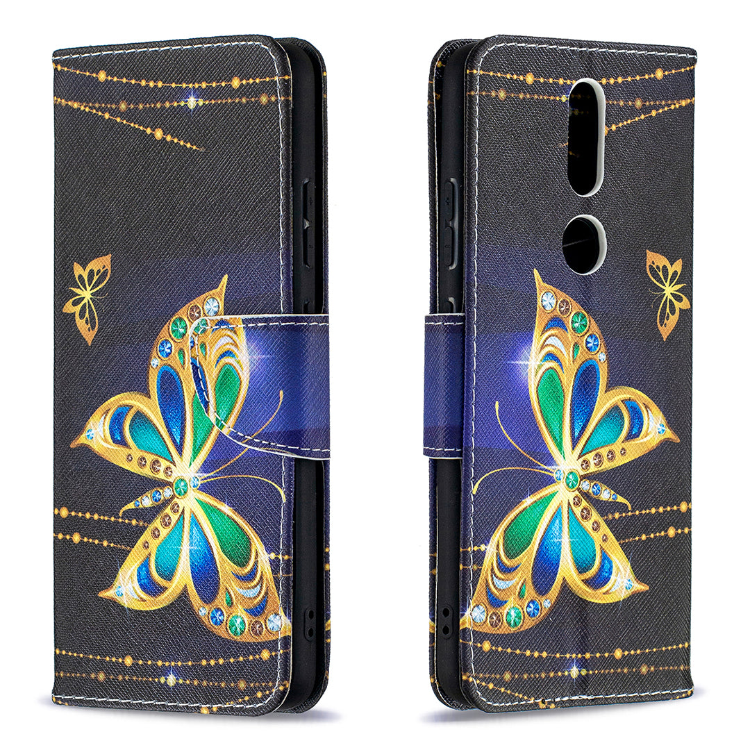 Pattern Printing Leather Wallet Phone Shell for Nokia 2.4