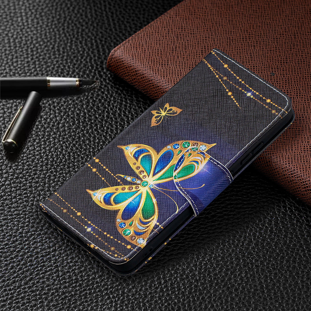 Pattern Printing Leather Wallet Phone Shell for Nokia 2.4