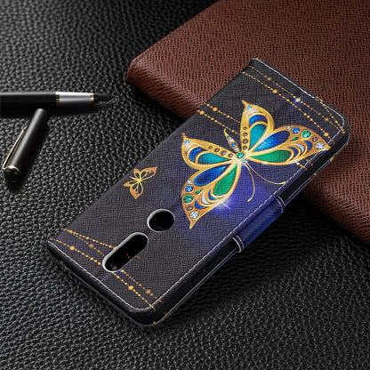 Pattern Printing Leather Wallet Phone Shell for Nokia 2.4