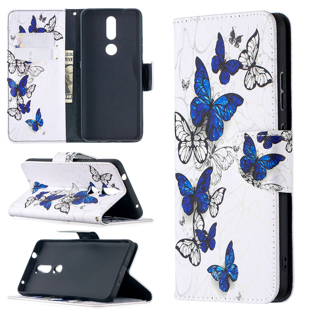 Pattern Printing Leather Wallet Phone Shell for Nokia 2.4