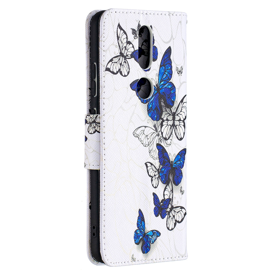Pattern Printing Leather Wallet Phone Shell for Nokia 2.4