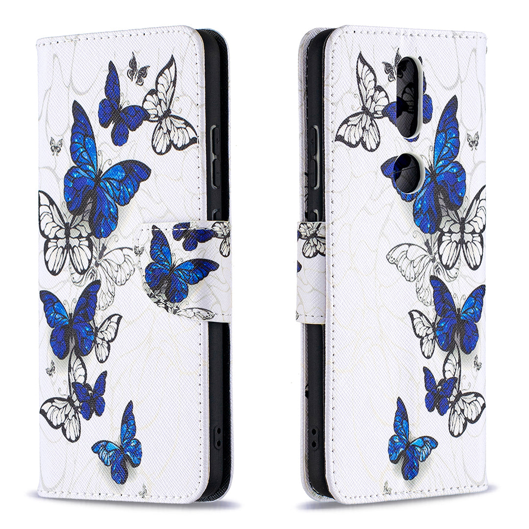Pattern Printing Leather Wallet Phone Shell for Nokia 2.4