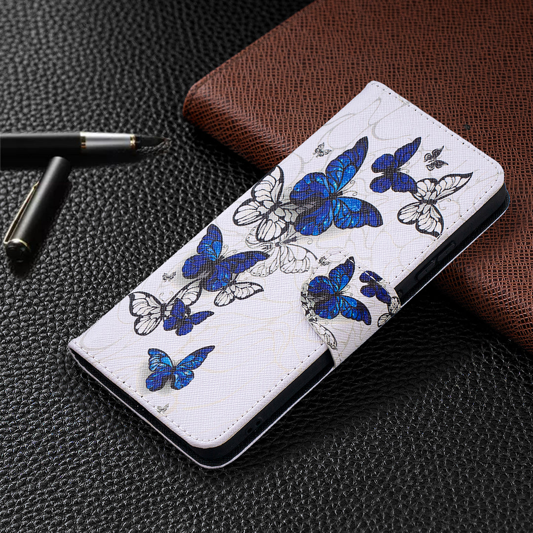 Pattern Printing Leather Wallet Phone Shell for Nokia 2.4
