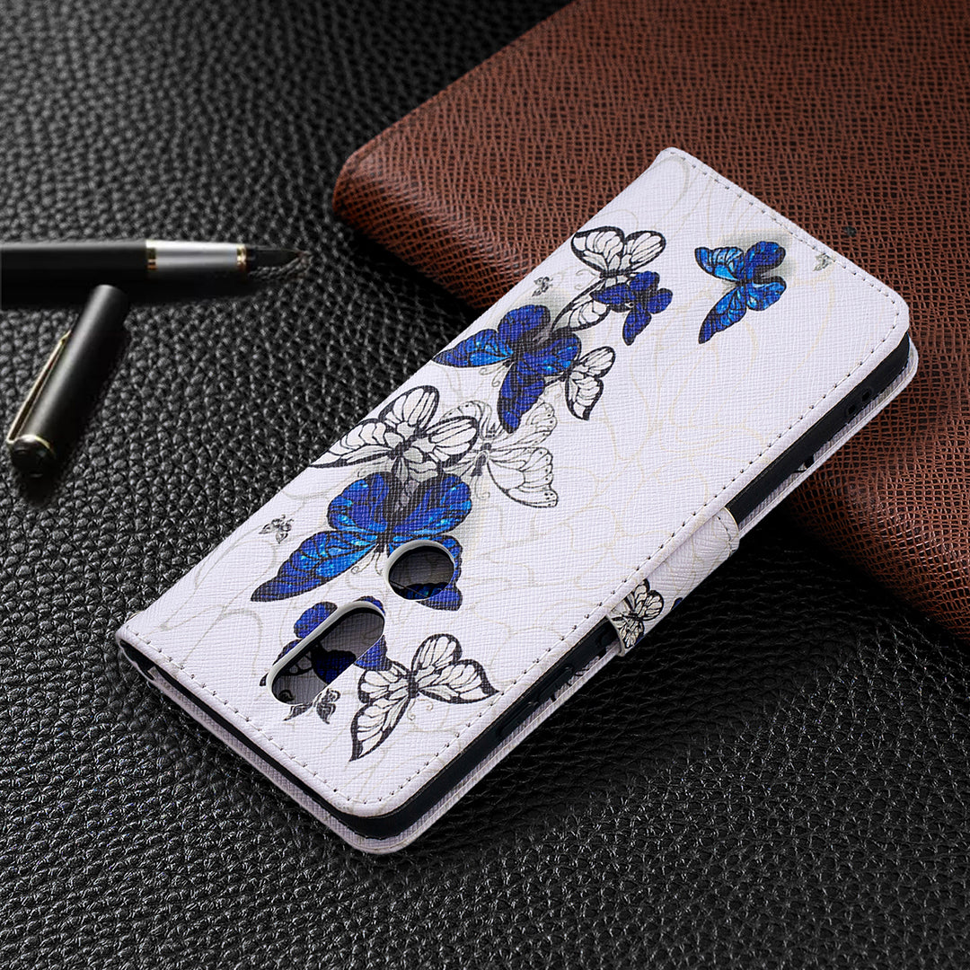 Pattern Printing Leather Wallet Phone Shell for Nokia 2.4