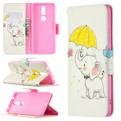 Pattern Printing Leather Wallet Phone Shell for Nokia 2.4