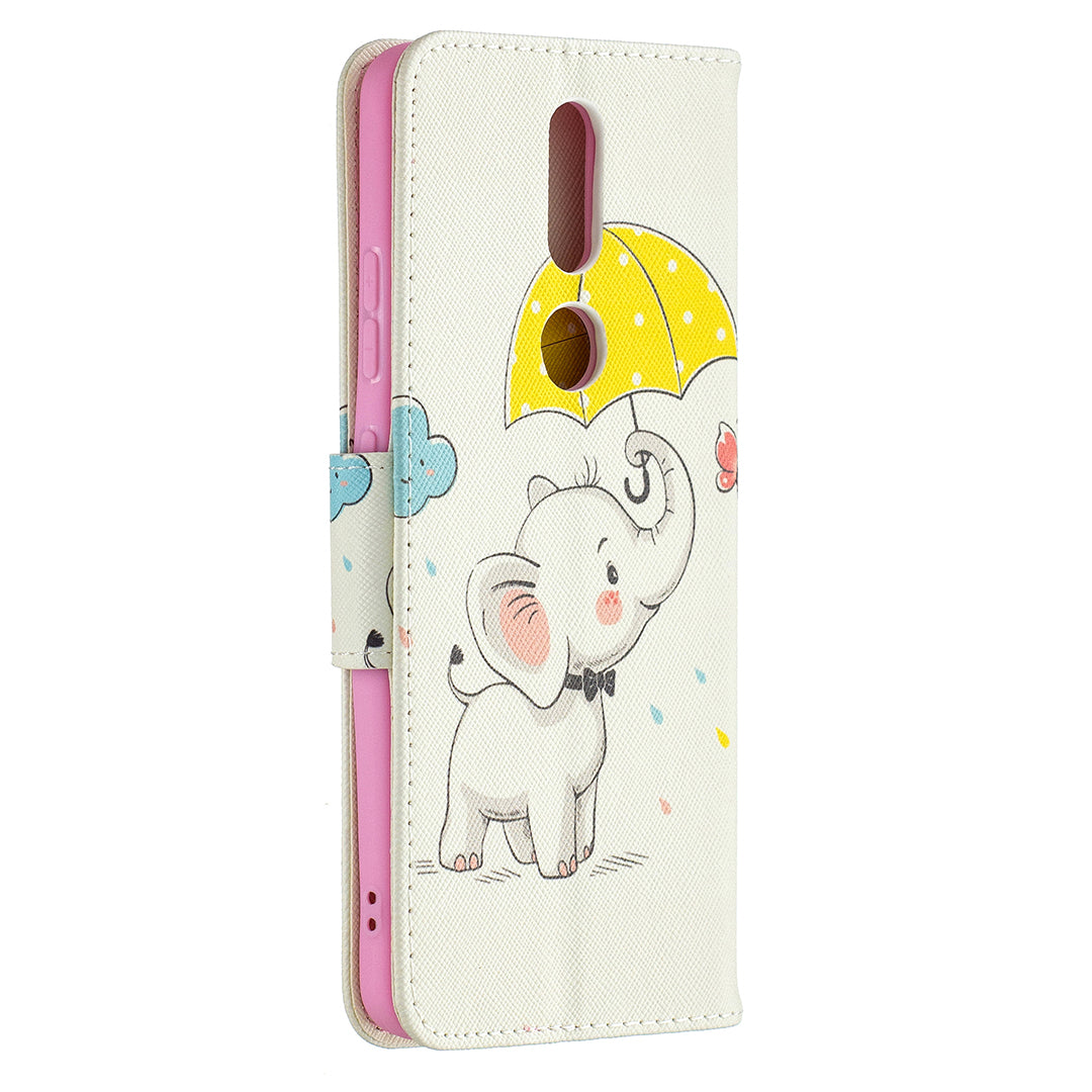 Pattern Printing Leather Wallet Phone Shell for Nokia 2.4