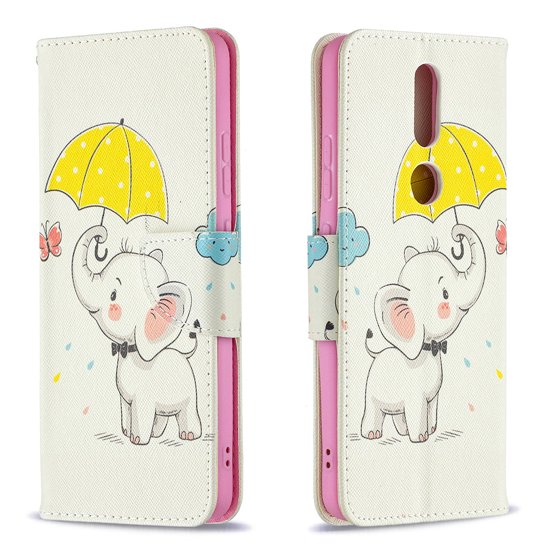 Pattern Printing Leather Wallet Phone Shell for Nokia 2.4