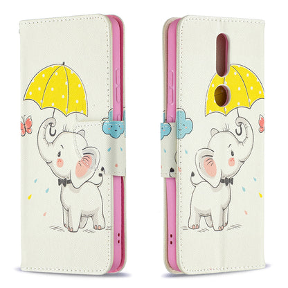 Pattern Printing Leather Wallet Phone Shell for Nokia 2.4