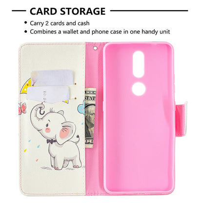 Pattern Printing Leather Wallet Phone Shell for Nokia 2.4