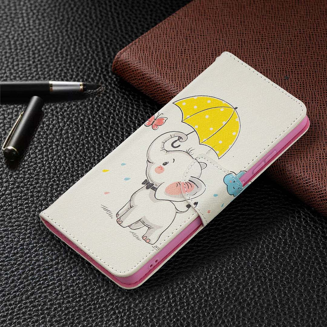 Pattern Printing Leather Wallet Phone Shell for Nokia 2.4