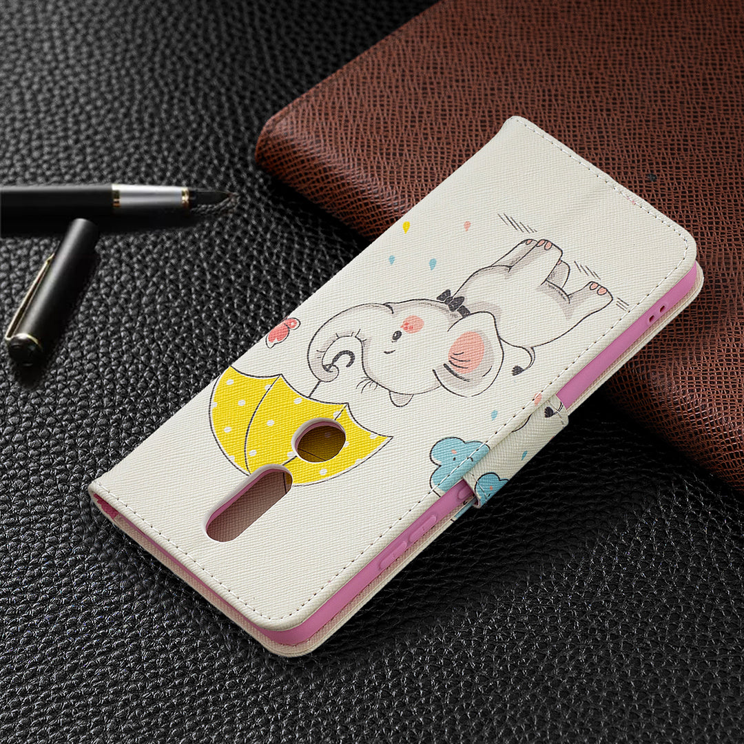 Pattern Printing Leather Wallet Phone Shell for Nokia 2.4