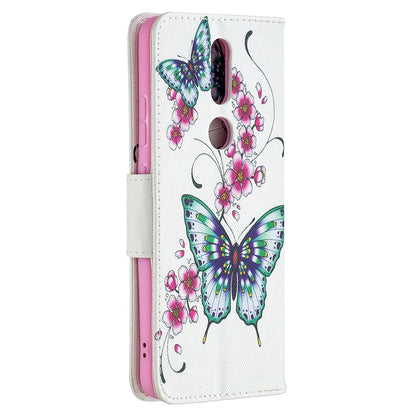Pattern Printing Leather Wallet Phone Shell for Nokia 2.4